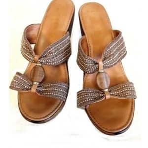Italian Shoemakers Boho Hippie Wedge Sandals Shoes